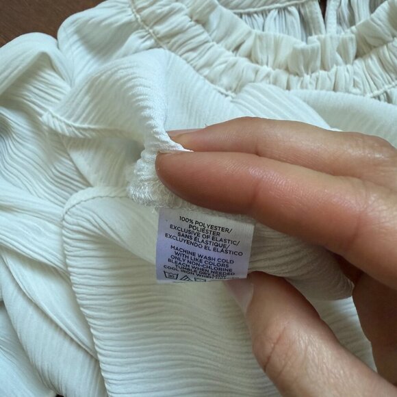 LOFT mock neck long sleeve flowy cream blouse size small - Picture 2 of 6